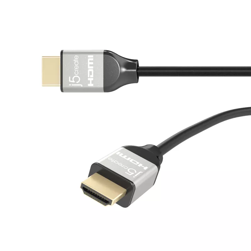 j5create JDC52 Ultra HD 4K HDMI™-Kabel, Schwarz und Grau, 2 m