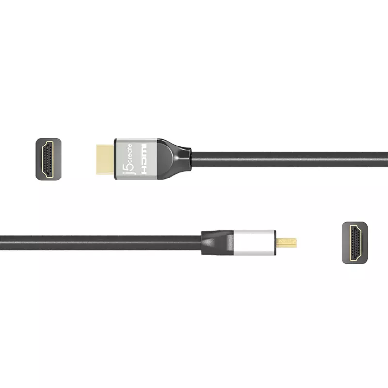 j5create JDC52 Ultra HD 4K HDMI™-Kabel, Schwarz und Grau, 2 m