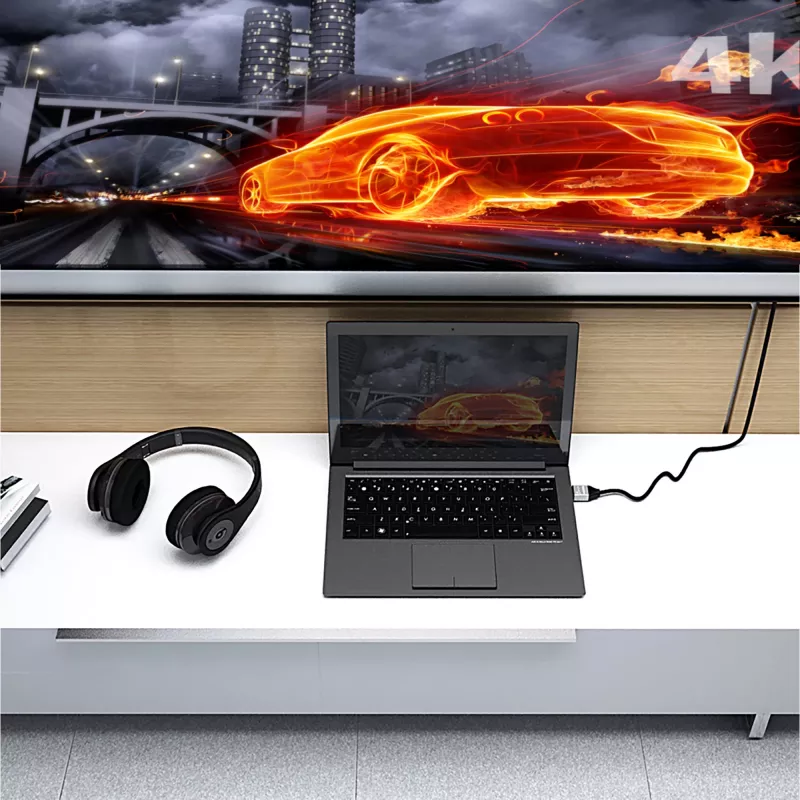j5create JDC52 Ultra HD 4K HDMI™-Kabel, Schwarz und Grau, 2 m