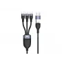 Conceptronic ETTA06B15C 3-in-1 100 W Schnellladedatenkabel 1,5 m, dreifach USB-C, USB 2.0, E-Mark