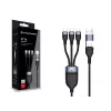 Conceptronic ETTA06B15C 3-in-1 100 W Schnellladedatenkabel 1,5 m, dreifach USB-C, USB 2.0, E-Mark