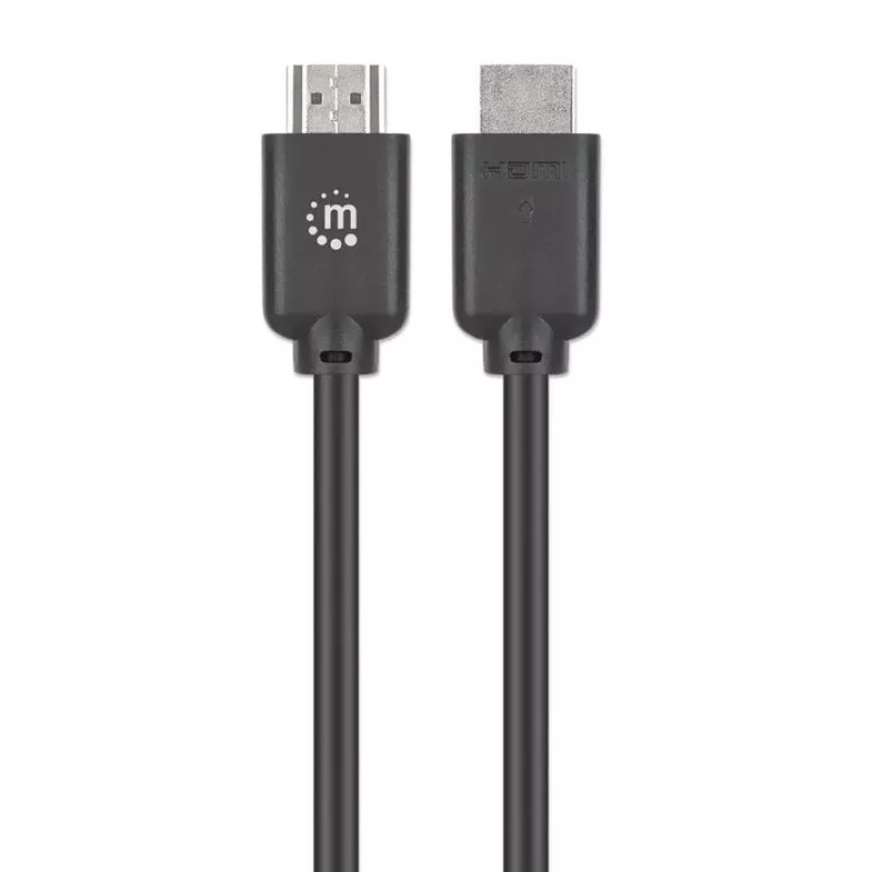 Manhattan HDMI 4K@60Hz Kabel mit Ethernet, 1m, geeignet für ALLE 4K- & 1080p/HD-Anwendungen – zum Aufrüsten jetzt oder bereit für den Bedarfsfall, Stecker-Stecker, Schwarz, Ultra HD 4k x 2k, lebenslange Garantie, Premium High Speed, entspricht HDMM1MP