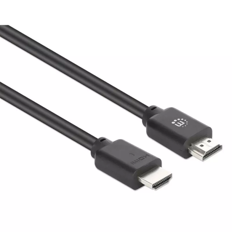 Manhattan HDMI 4K@60Hz Kabel mit Ethernet, 7,5 m, geeignet für ALLE 4K & 1080p/HD Anwendungen – zum sofortigen Upgrade oder als Vorbereitung für zukünftige Anforderungen, Stecker zu Stecker, Schwarz, Ultra HD 4k x 2k, lebenslange Garantie, Premium High Speed