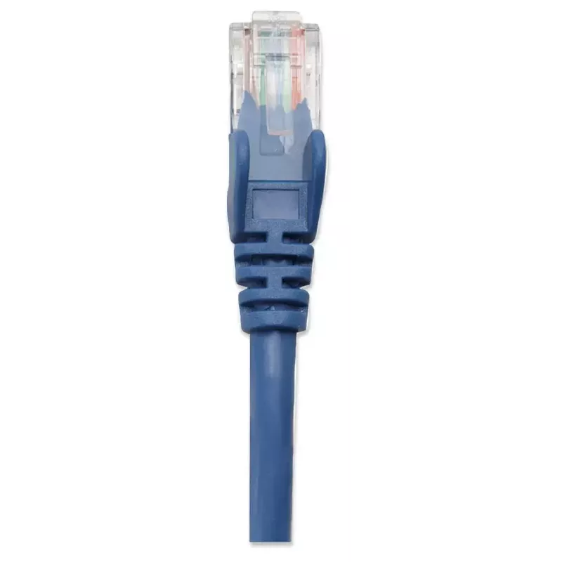 Intellinet Netzwerk-Patchkabel, Cat5e, 1 m, Blau, CCA, U/UTP, PVC, RJ45, vergoldete Kontakte, rastnasenfrei, angespritzter Knickschutz, Lebenslange Garantie