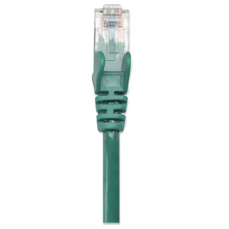 Intellinet Netzwerk-Patchkabel, Cat5e, 2 m, Grün, CCA, U/UTP, PVC, RJ45, vergoldete Kontakte, Knickschutz, angespritzt, lebenslange Garantie