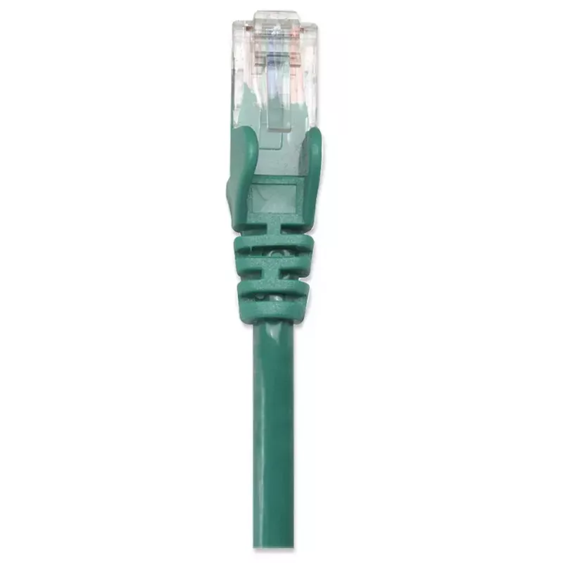 Intellinet Netzwerk-Patchkabel, Cat5e, 5m, Grün, CCA, U/UTP, PVC, RJ45, vergoldete Kontakte, rastnasenschutz, Knickschutztülle, lebenslange Garantie