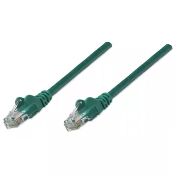 Intellinet Netzwerk-Patchkabel, Cat5e, 5m, Grün, CCA, U/UTP, PVC, RJ45, vergoldete Kontakte, rastnasenschutz, Knickschutztülle, lebenslange Garantie