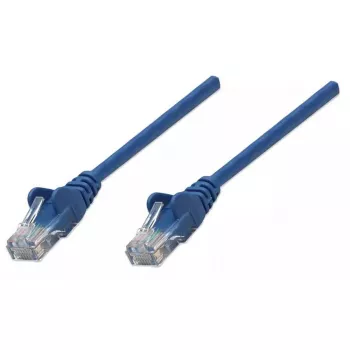 Intellinet Netzwerk-Patchkabel, Cat5e, 3 m, Blau, CCA, U/UTP, PVC, RJ45, vergoldete Kontakte, rastnasenlos, Knickschutz, lebenslange Garantie