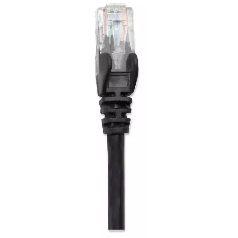 Intellinet Netzwerk-Patchkabel, Cat6, 5m, Schwarz, CCA, U/UTP, PVC, RJ45, vergoldete Kontakte, rastnasenfrei, angespritzte Tülle, lebenslange Garantie