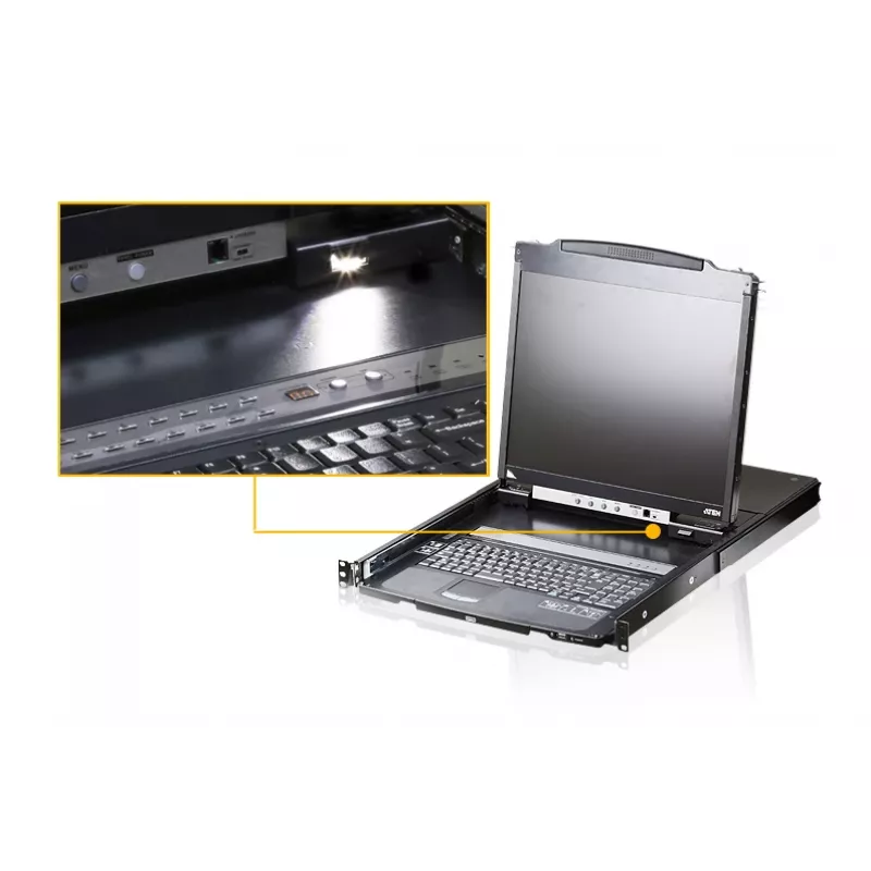 ATEN CL5800N Rack-Konsole 48,3 cm (19 Zoll) 1280 x 1024 Pixel Metall Schwarz 1U