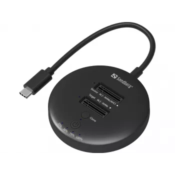 Sandberg USB3.2 Cloner Dock für NVMe M.2 SSD, Schwarz, 20 Gbit/s