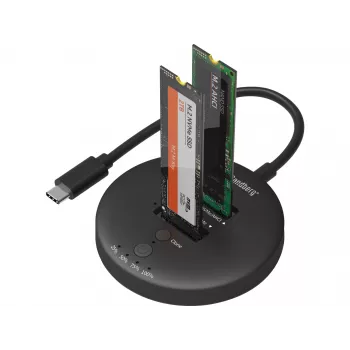 Sandberg USB3.2 Cloner Dock für NVMe M.2 SSD, Schwarz, 20 Gbit/s
