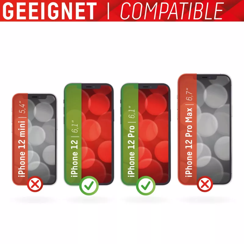 Displex Displayschutzfolie (10H) für Apple iPhone 12/12 Pro, Eco Montagerahmen, gehärtetes Glas, kratzfeste Schutzfolie, case-freundlich