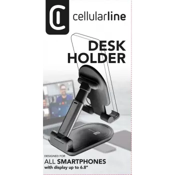 Cellularline Desk Holder - Universal für Smartphones und Tablets Faltbarer Tischständer für Smartphones und Tablets