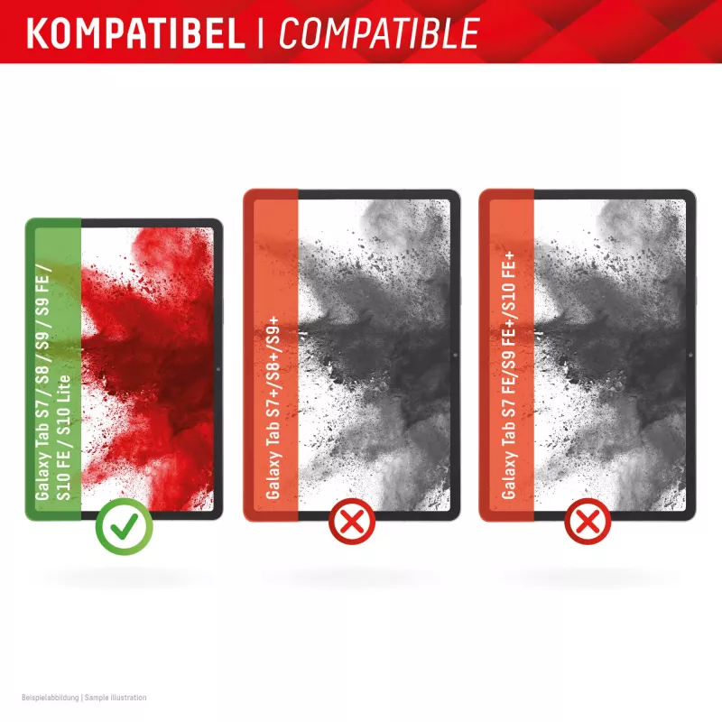Displex Tablet Glass (9H) für Samsung Galaxy Tab S7/S8/S9/S9 FE/S10 FE/S10 Lite, Eco Montagerahmen, unzerbrechlich