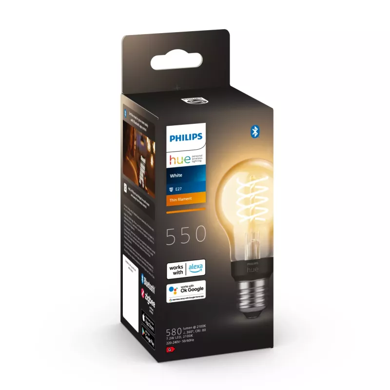 Philips Hue A60 – E27 smarte Lampe, Smarte Lampe, Bluetooth/Zigbee, Weiß, LED, E27, A60