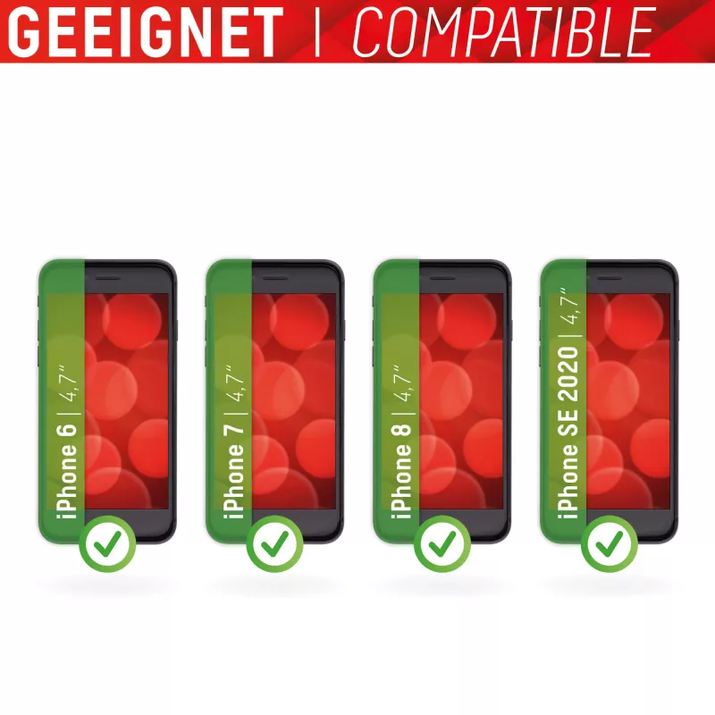 Displex Smart Glass (9H) für Apple iPhone 6/7/8/SE (2020/2022), Montageaufkleber, unzerbrechlich, ultraflach, unsichtbar