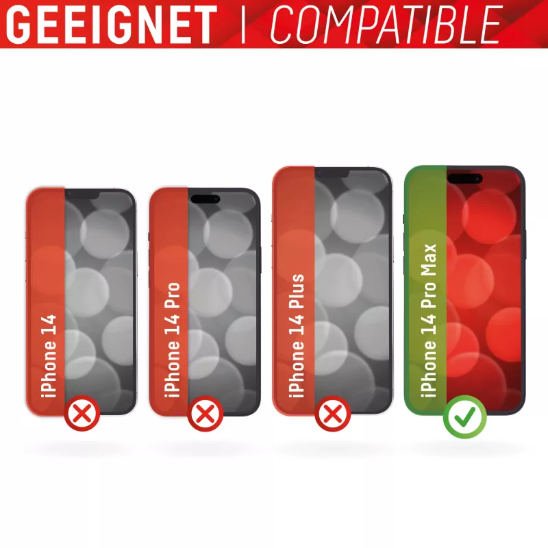 Displex Smart Glass (9H) für Apple iPhone 14 Pro Max, Montageaufkleber, unzerbrechlich, ultradünn, unsichtbar
