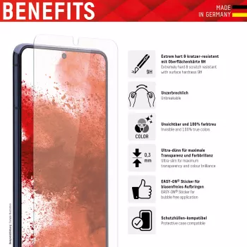Displex Smart Glass (9H) für Samsung Galaxy A52/A52(s) 5G/A53 5G, Montageaufkleber, unzerbrechlich, ultradünn, unsichtbar