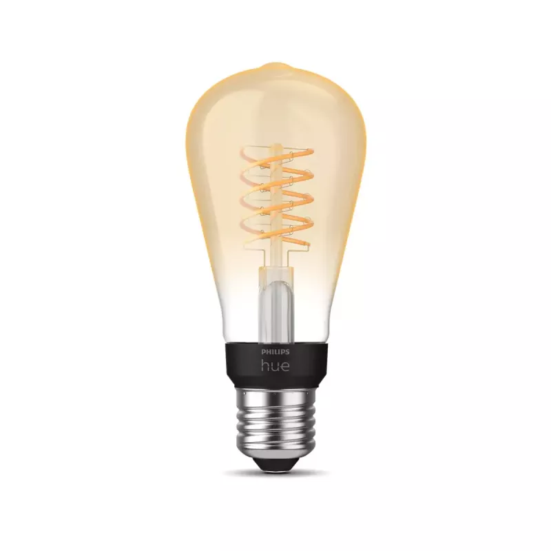Smarte Glühbirne Philips ST64 Edison E27 Bluetooth/Zigbee, 7 W, transparent, 60×135 mm