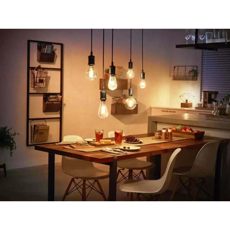 Smarte Glühbirne Philips ST64 Edison E27 Bluetooth/Zigbee, 7 W, transparent, 60×135 mm