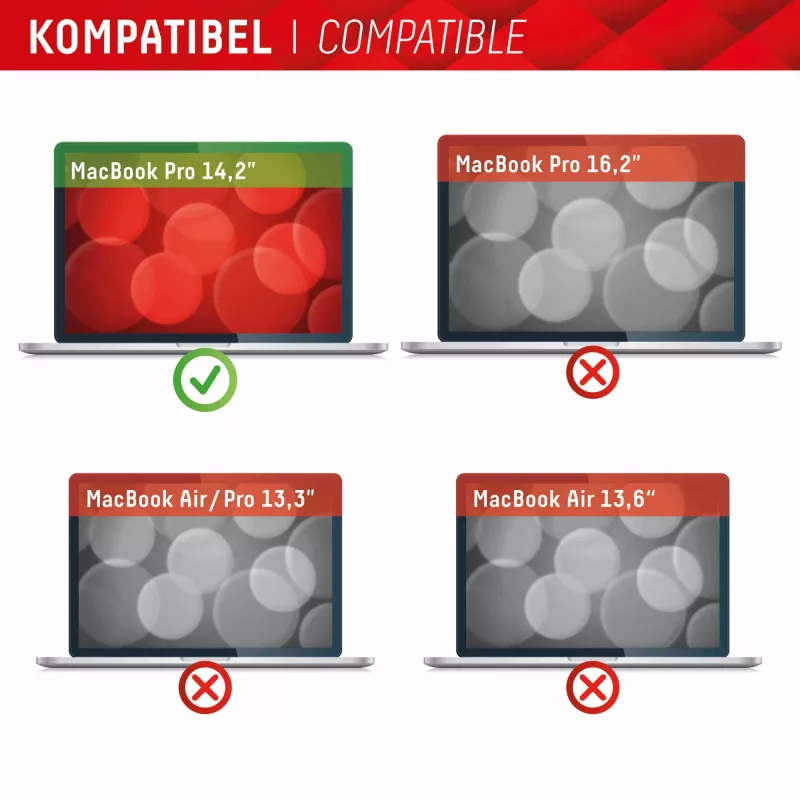 Displex PRIVACY SAFE magnetischer 2-Wege-Blickschutzfilter für MacBook Pro 14.2 Zoll Staub- und kratzfest