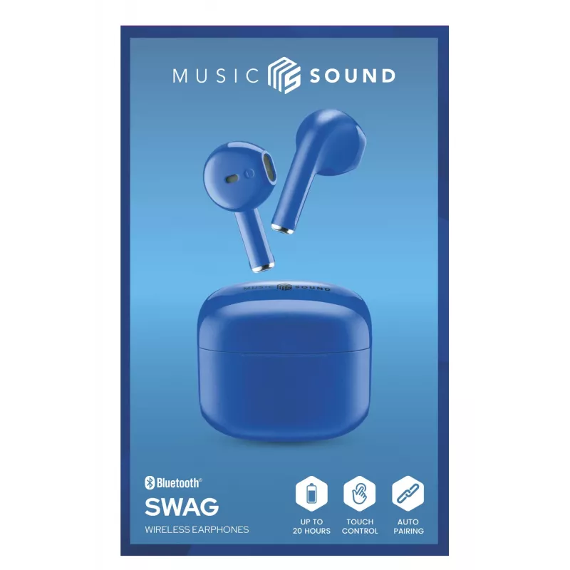 Music Sound SWAG Wireless Earphones – Kabellose Bluetooth Kopfhörer, Kapselform, Türkis