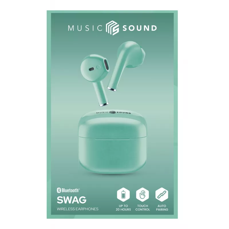 Music Sound Swag SWAG sind die kapselförmigen Bluetooth-Ohrhörer, erhältlich in vielen leuchtenden, super-trendigen Farben.