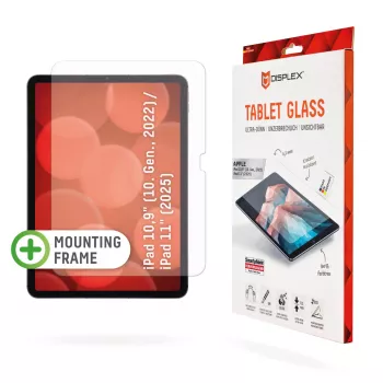 Displex Tablet Glass (9H) für Apple iPad 10,9 Zoll (10. Gen., 2022)/11 Zoll (2025), Eco Montagerahmen, unzerbrechlich