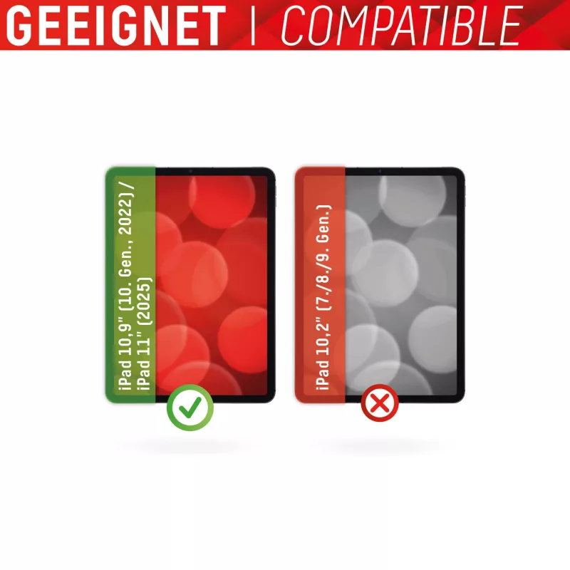 Displex Tablet Glass (9H) für Apple iPad 10,9 Zoll (10. Gen., 2022)/11 Zoll (2025), Eco Montagerahmen, unzerbrechlich
