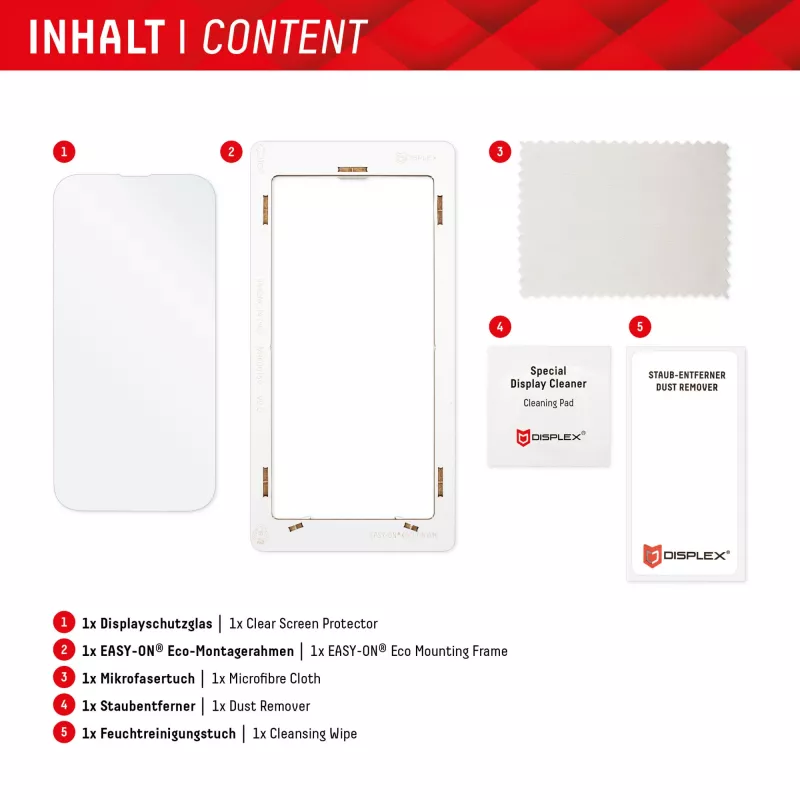 Displex Displayschutzglas (10H) für Samsung Galaxy A54 5G, Eco-Montagerahmen, kratzfest