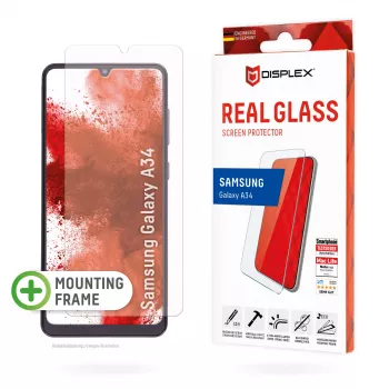 Displex Displayschutzfolie (10H) für Samsung Galaxy A34, Eco Montagerahmen, kratzfest