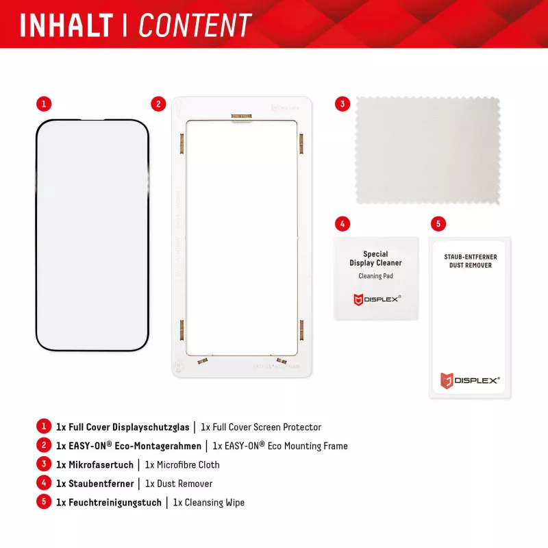 Displex Full Cover Screen Protector (10H) für Samsung Galaxy A54 5G, Eco-Montagerahmen, Full Cover