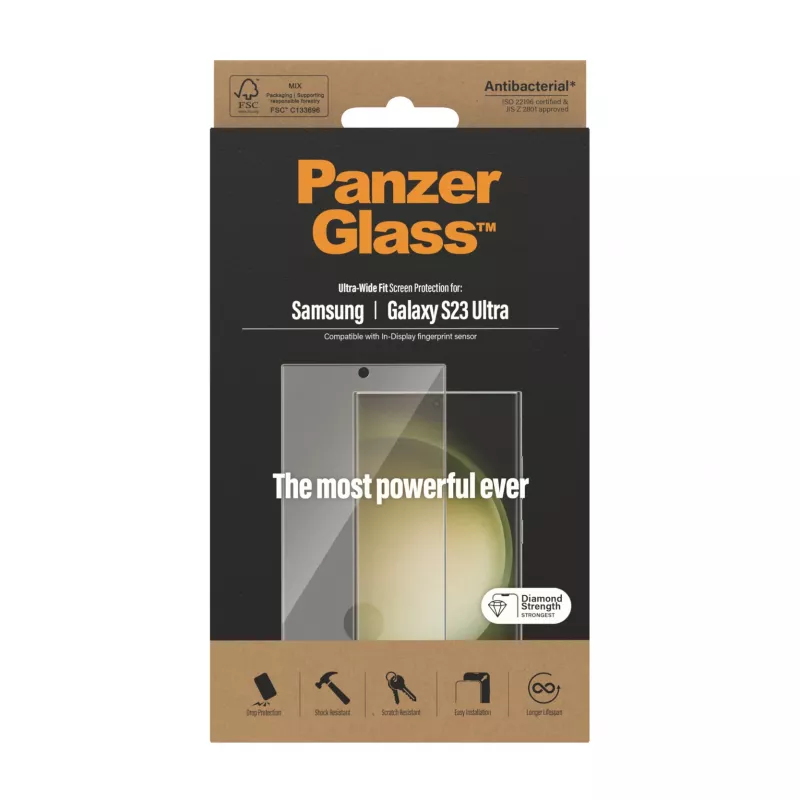 PanzerGlass® Displayschutz Samsung Galaxy S23 Ultra | Ultra-Wide Fit