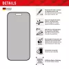 Displex Privacy Screen Protector (10H) für Apple iPhone 15/15 Pro, Eco-Montagerahmen, Privacy Filter