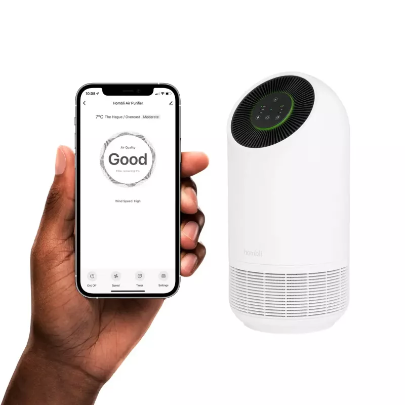Luftreiniger Hombli Smart Air Purifier von Avanca International BV, Geräuschpegel 30 dB, erhältlich in Weiß und Schwarz