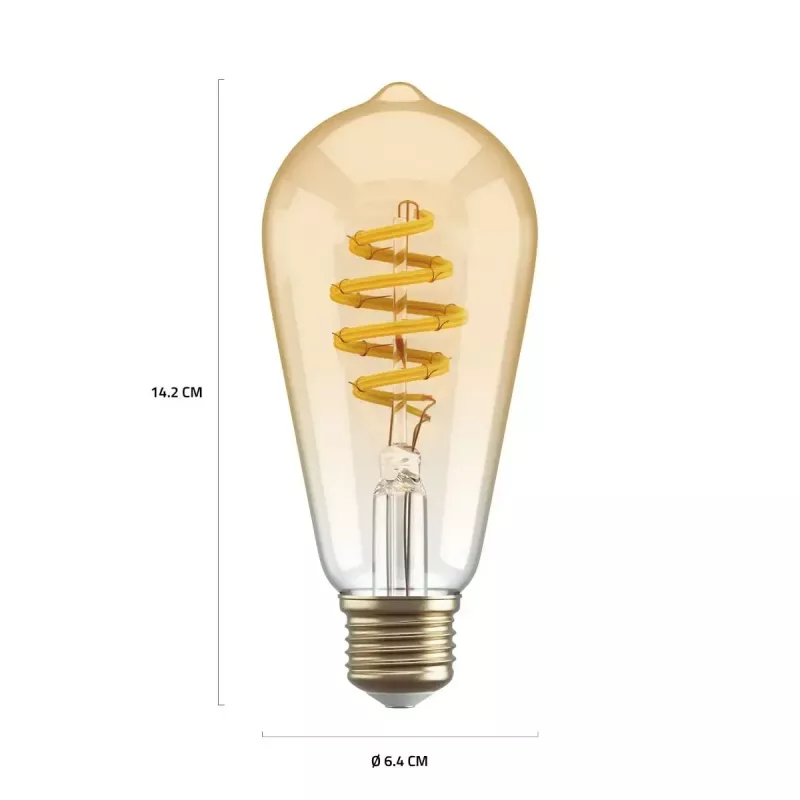 Intelligente Glühbirne Hombli HBEB-0212 Wi‑Fi 5,5 W, gold, Energieeffizienzklasse A–G, Ø61×142 mm