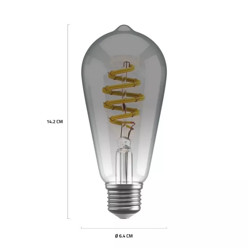 Intelligente Glühbirne Avanca International BV Hombli HBEB-0211, Wi‑Fi, 5,5 W, grau, A19 (6,1×14,2 cm)