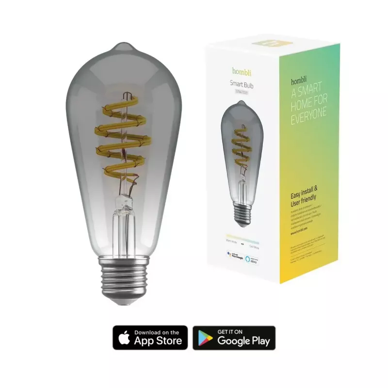 Intelligente Glühbirne Avanca International BV Hombli HBEB-0211, Wi‑Fi, 5,5 W, grau, A19 (6,1×14,2 cm)