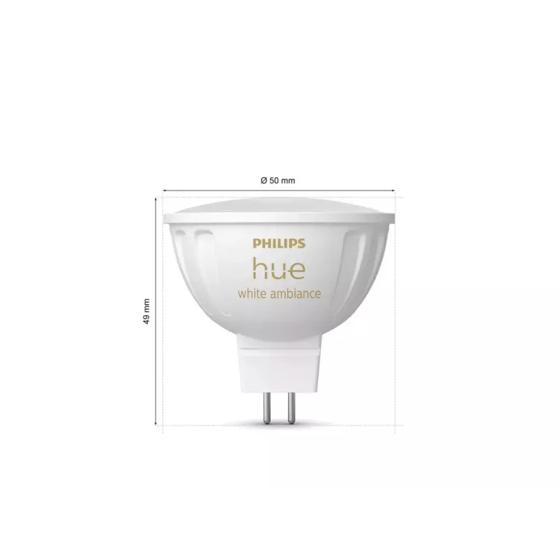 Philips Hue White Ambience MR16 Smart-Leuchtspot, GU53, 5,1 W, Bluetooth/Zigbee