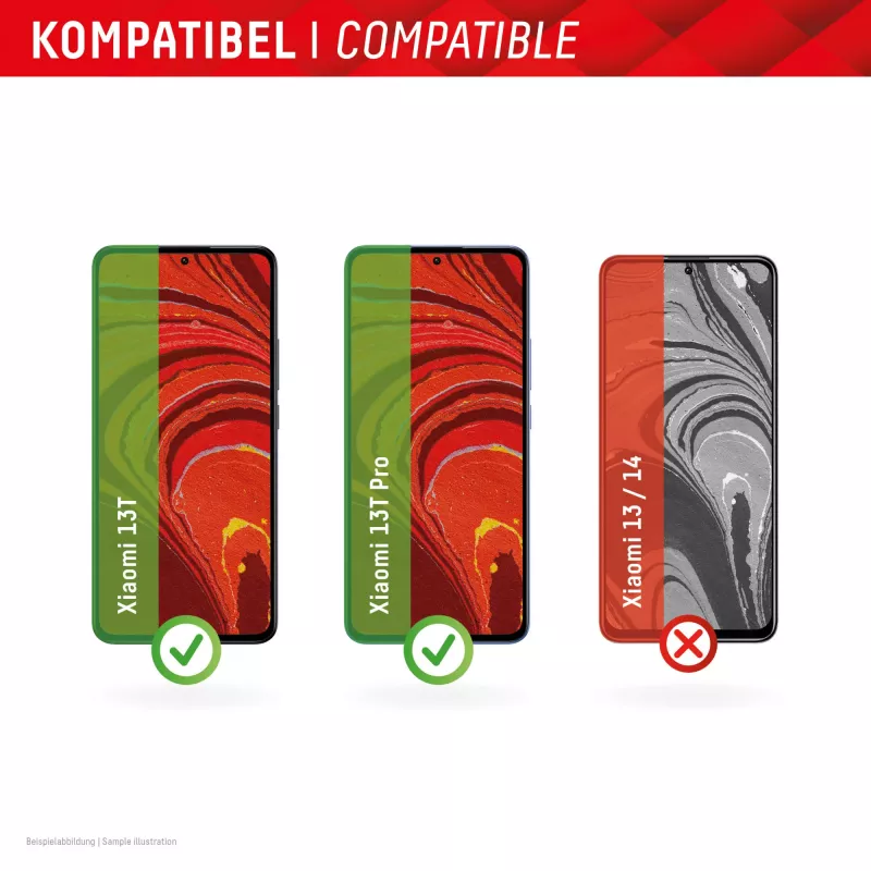 Displex Displayschutzglas (10H) für Xiaomi 13/13T Pro, Eco-Montagerahmen, kratzfest