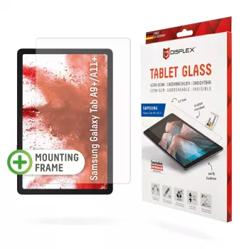 Displex Tablet Glass (9H) für Samsung Galaxy Tab A11+/A9+, Eco Montagerahmen, unzerbrechlich