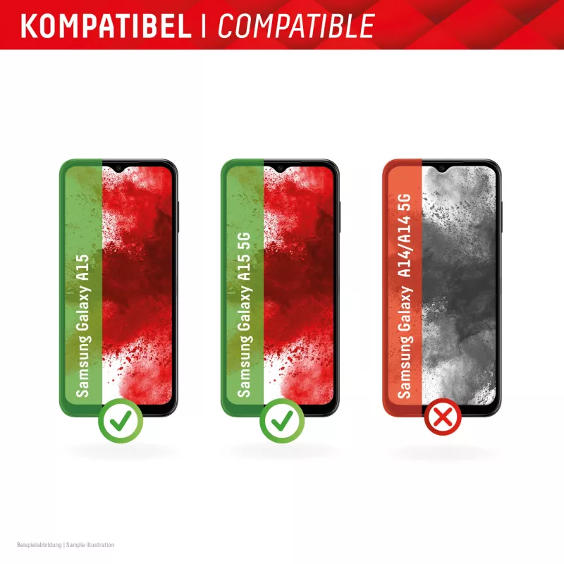 Displex Displayschutzfolie (10H) für Samsung A15/A15 5G, Eco-Montagerahmen, kratzfest