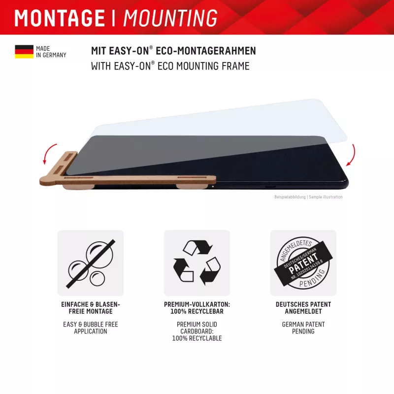 DISPLEX Tablet Glass (9H) für Apple iPad Pro 13'' (2025/2024), Eco-Montagerahmen, unzerbrechlich, ultraflach, unsichtbar