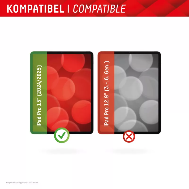 DISPLEX Tablet Glass (9H) für Apple iPad Pro 13'' (2025/2024), Eco-Montagerahmen, unzerbrechlich, ultraflach, unsichtbar
