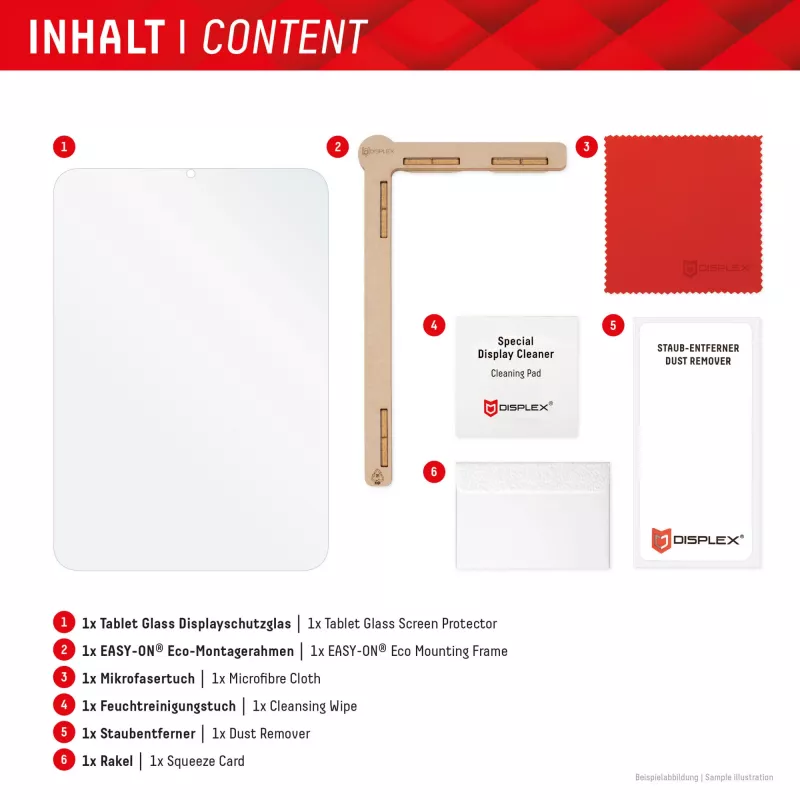 DISPLEX Tablet Glass (9H) für Apple iPad Pro 13'' (2025/2024), Eco-Montagerahmen, unzerbrechlich, ultraflach, unsichtbar