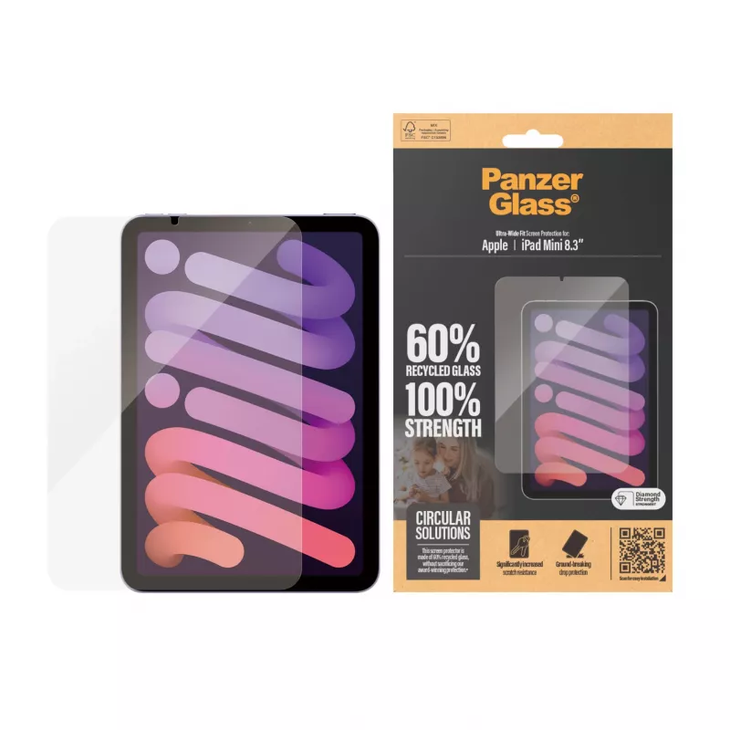 PanzerGlass® Displayschutz für iPad Mini 8.3'' (2021, 2024) | Ultra-Wide Fit