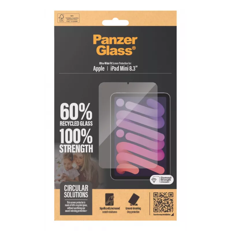 PanzerGlass® Displayschutz für iPad Mini 8.3'' (2021, 2024) | Ultra-Wide Fit