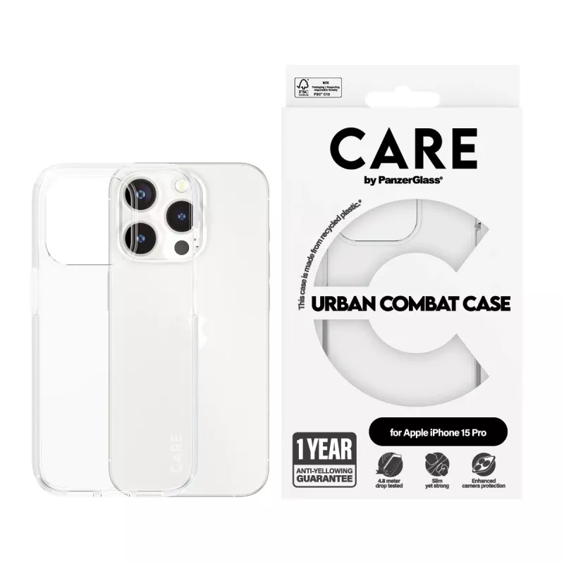 Cover PanzerGlass iPhone 15 Pro Transparent Urban Combat Clear Frame