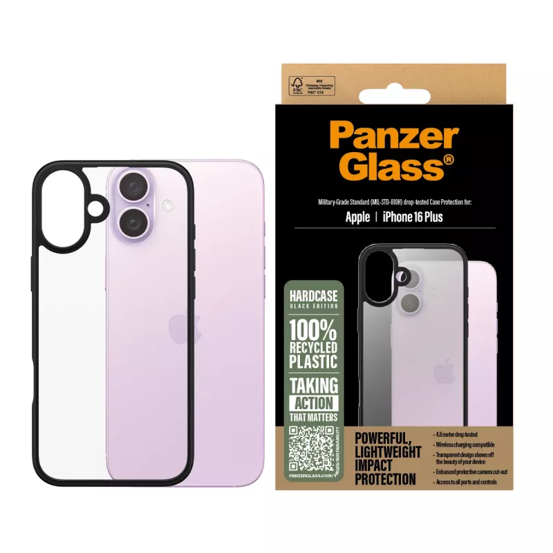 Cover PanzerGlass HardCase Schwarz iPhone '24 6,7 Zoll Transparent